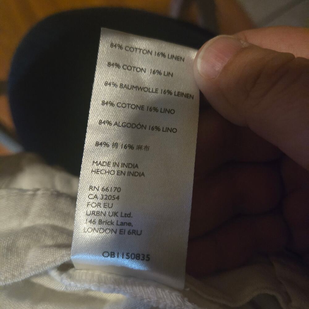 White Linen Cargo Pants Cropped Utility – Size 12 - Picture 5 of 14